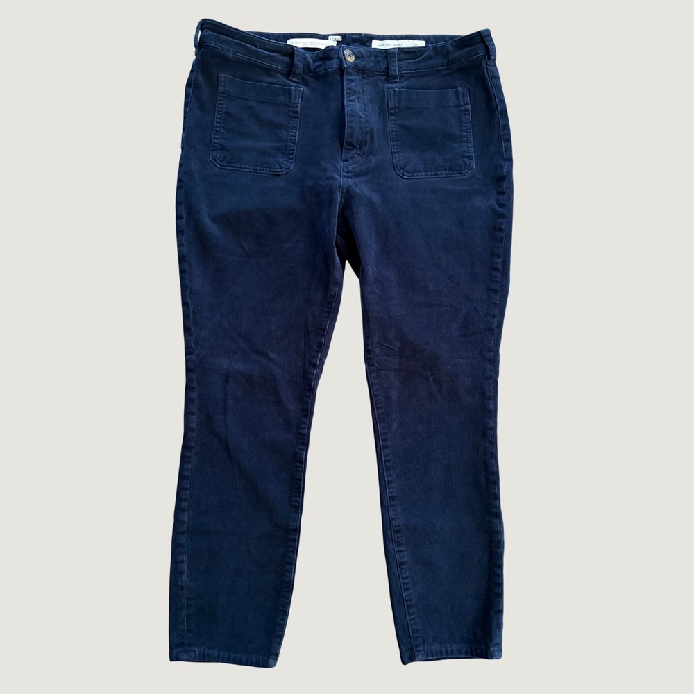 Pilcro and the Letterpress Anthropologie Navy Blue High Rise Skinny Corduroy 32
